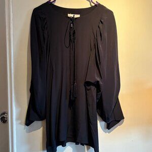 Chloe - Navy Long Sleeve Chiffon Top